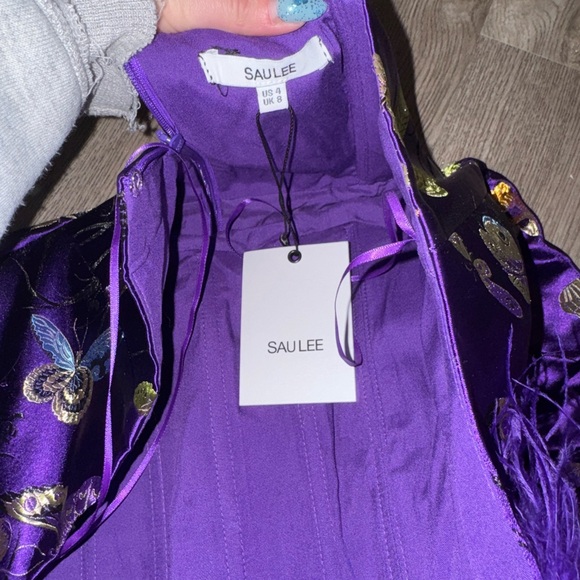 Sau Lee Feathered Women's Dress with tags - Picture 5 of 6